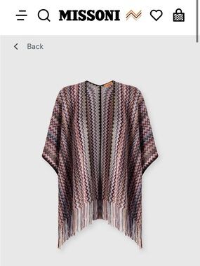 Missoni Multicolor Zigzag Fringe Cape